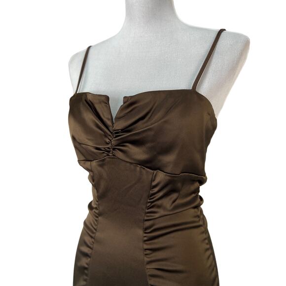 Vintage Cache Dark Olive Green Short Formal Sheath Dress - Women's Size 8 - Picture 3 of 8